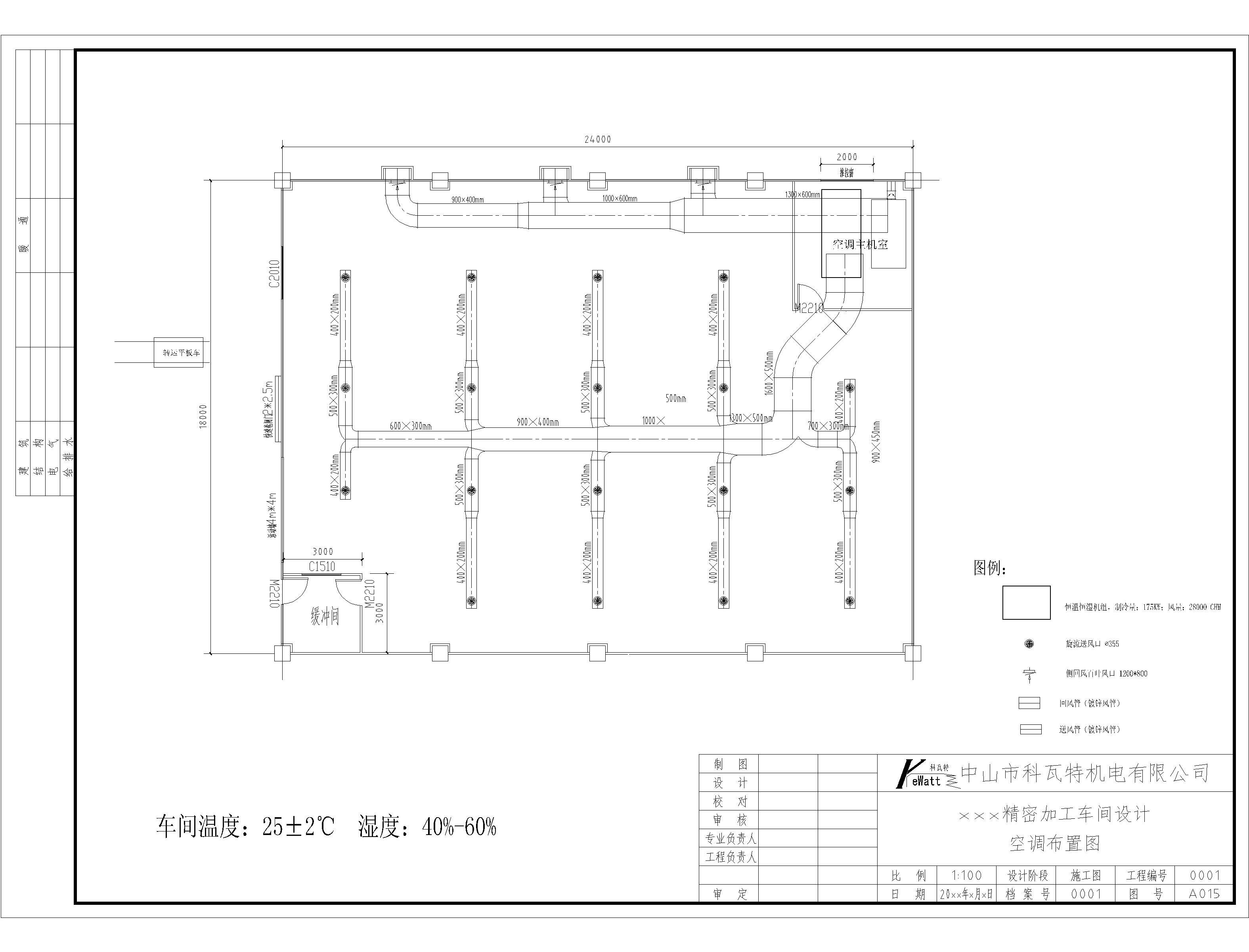 恒溫恒濕車間空調(diào)布置圖